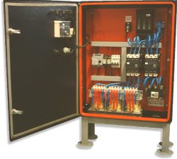 tableros para arranques de bombas automaticos con impedancia de arranque o autotransformador en potencias desde 5 hp hasta 150hp, tensiones de 380v hasta 100v