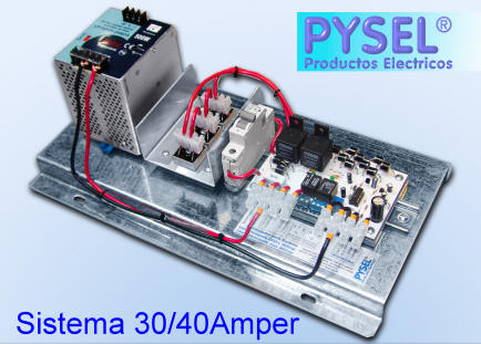 fuente ininterrumpida 30 40Amper sistema en bandeja, fuente cargadora y conmutador