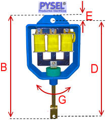 electrofreno trifasico de puente grua aparejo y portico, se aplica a zapata de freno recorrido30mm Electroimn de accionamiento lineal y efecto simple de Maniobra. Electroimanes de accionamientos lineales y efectos simples.