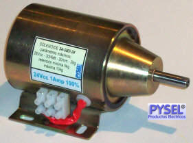 solenoide blindado tiro y empuje 12v 24v 80mm largo 130mm