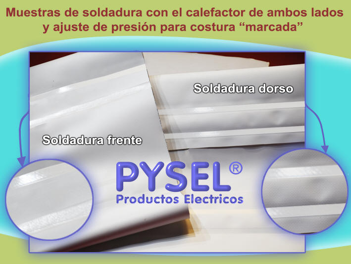 telas de pvc soldadas de ambos lados con profundidad visibles ambas