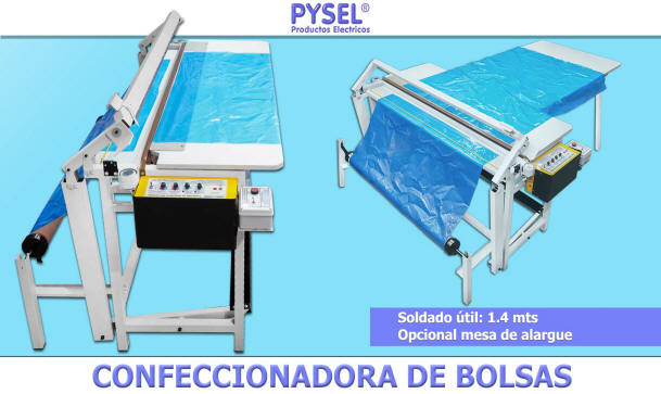 Mesa confeccionadora y soldadora de bolsas, largos de 1mt a 1,4mt especiales y estandar polietileno polipropileno bicapaca tricapas y multilaminados