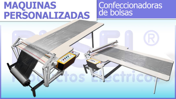 confeccionadoras de bolasa automaticas con electroimanes para grandes bolsas de material grueso bicapa multicapa, aluminio plastificado papel plastificado polietileno polipropileno TNT vinilos pvc cristal friselina etc