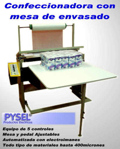 Envasadoras industriales Aplicaciones manuales Soldador automtico combinado, selladora de bolsas, mesa de envasado y confeccionadora.