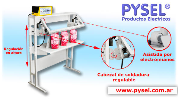 maquinas selladoras soporte ajustable para cabezal soldador de polietileno con porta doypack 