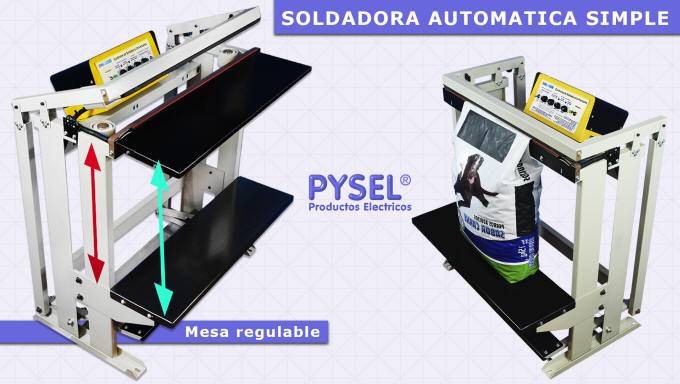 selladora soldadora de bolsas automatica, automatizada con electroimanes, imanes de retencion para el enfriado bajo presion, suelda hasta 400mic, con fuelle, todo tipo de material soldable, polietileno, polipropileno, bicapa, multicapas, film de aluminio plastificado, papel pouch entre otros