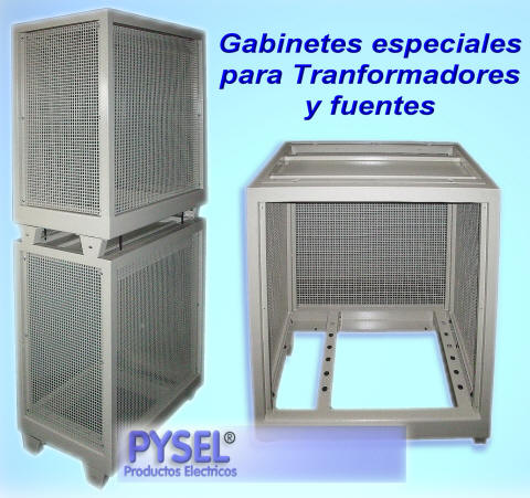 Gabinetes para fuentes trifasicas y transformadores fabriacion especial, modlulares y apilables, con ventilacin natural o forzada
