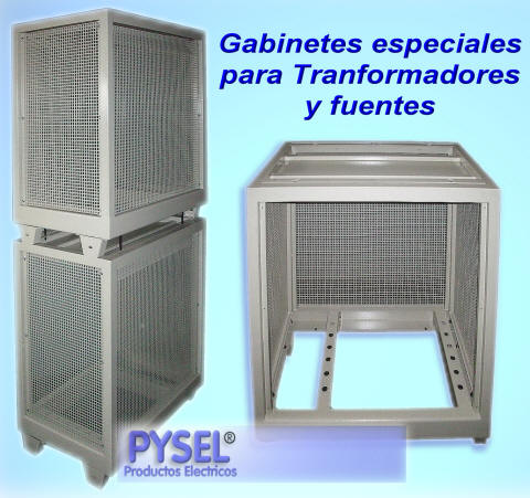 Gabinetes para fuentes trifasicas y transformadores fabriacion especial, modlulares y apilables, con ventilación natural o forzada